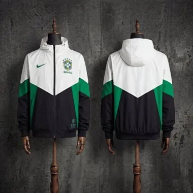 2026 Brazil Black and White Windbreaker S-3XL
