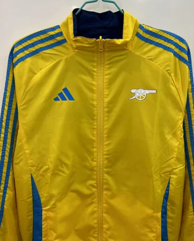 Giacca a vento reversibile blu e gialla Arsenal 25-26