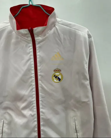 25-26 Real Madrid white and red reversible windbreaker