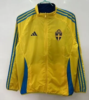 25-26 Casaco corta-vento reversível azul e amarelo da Suécia