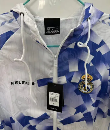96-97 Real Madrid white retro classic Windbreaker