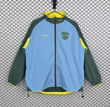 Casaco corta-vento azul-verde da Lisboa Sporting, época 2002-03, tamanhos S-XXL