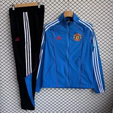 Manchester united 2025/26 Blue Windbreaker Suit Size S-2XL