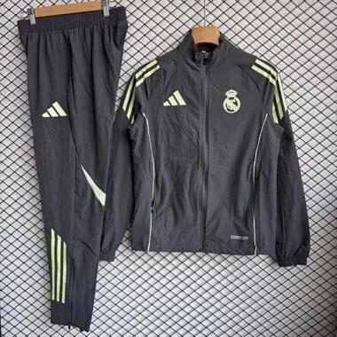 Real Madrid 2025/26 Black Windbreaker Suit Size S-2XL