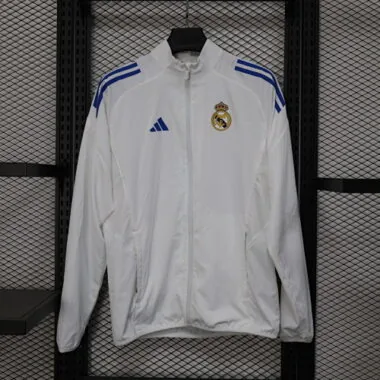 Real Madrid 2025/26 White Windbreaker