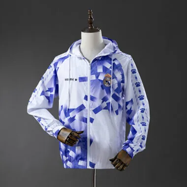 Real Madrid 2025/26 White and Purple Retro Model Windbreaker