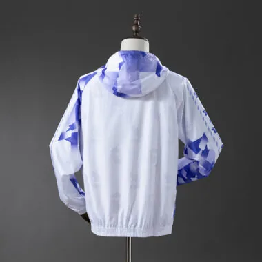 Real Madrid 2025/26 White and Purple Retro Model Windbreaker