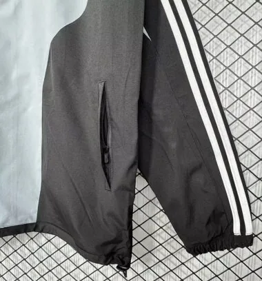 Retro Real Madrid 2004/05 Black And Gray Windbreaker
