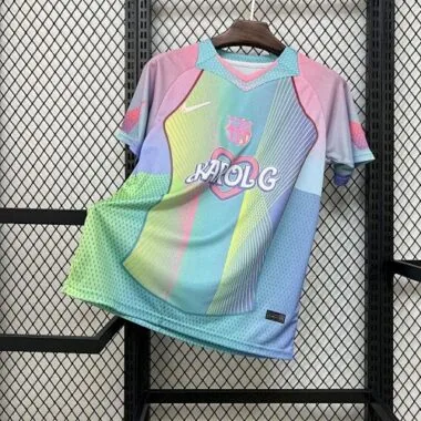 Mens Barcelona 2025/26 Blue and Pink Karol G Jersey