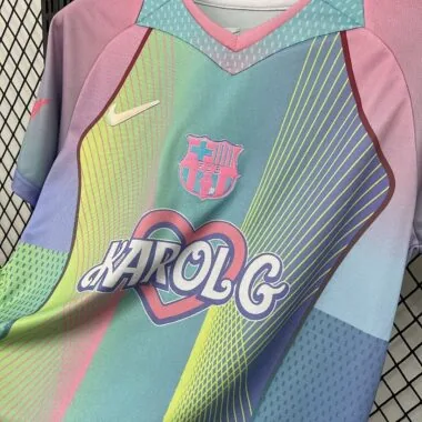 Mens Barcelona 2025/26 Blue and Pink Karol G Jersey