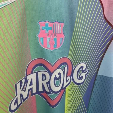 Mens Barcelona 2025/26 Blue and Pink Karol G Jersey