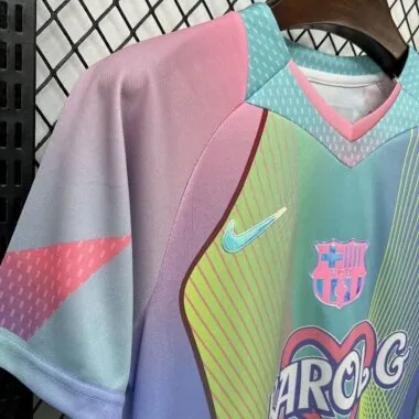 Mens Barcelona 2025/26 Blue and Pink Karol G Jersey