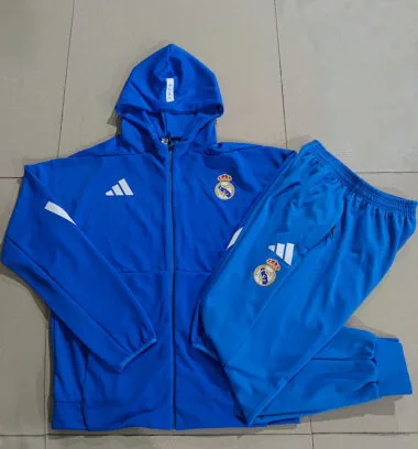 Real Madrid 2025/26 Blue Hoodie Suit (S-2XL)