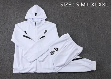 Real Madrid 2025/26 White Hoodie Suit (S-2XL)