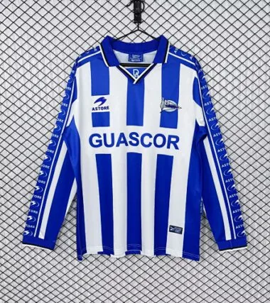 Maglia da calcio retrò da casa a maniche lunghe del Deportivo Alavés stagione 1998/99
