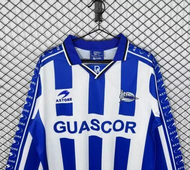 Maglia da calcio retrò da casa a maniche lunghe del Deportivo Alavés stagione 1998/99