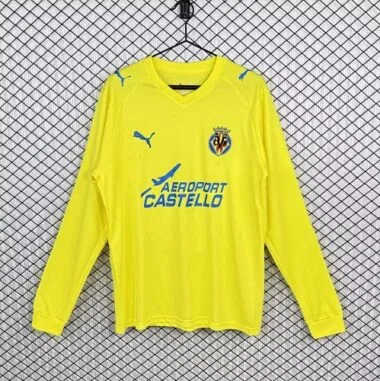 Retro Villarreal CF 2008/09 Home Long Sleeve Jersey Size S-2XL