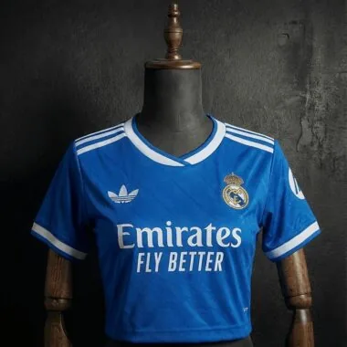 Women#039;s Crop Top 2025/26 Real Madrid Second Away Jersey S-XL