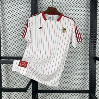 Camisa branca do Benfica, estilo retro, n.º 25-26