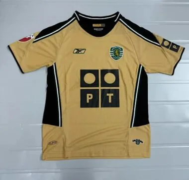Camisa de futebol retro do Sporting de Lisboa da época 03-04 (jogo fora), tamanhos S-2XL