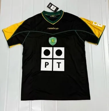 Camisa de jogo fora de casa retro do Sporting de Lisboa 2003/04, tamanho S-XXL