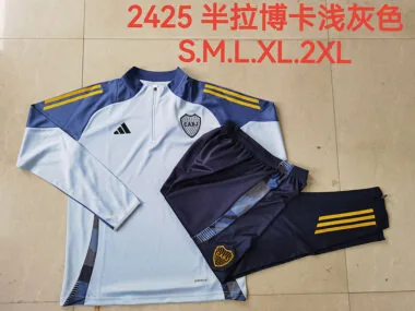 24-25 Boca gray blue half zip training suit