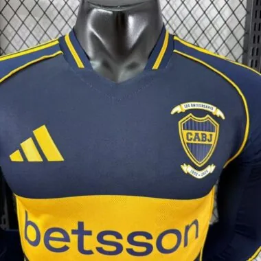 25-26 Boca home long sleeve player version jersey