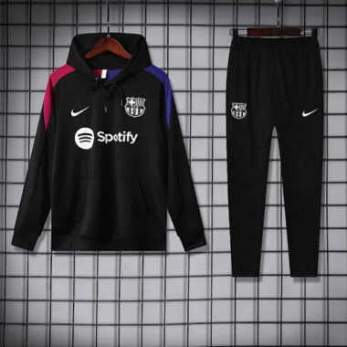 24-25 Barcelona black hoodie suit