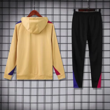 24-25 Barcelona gold hoodie suit