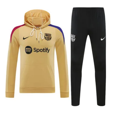 24-25 Barcelona gold hoodie suit