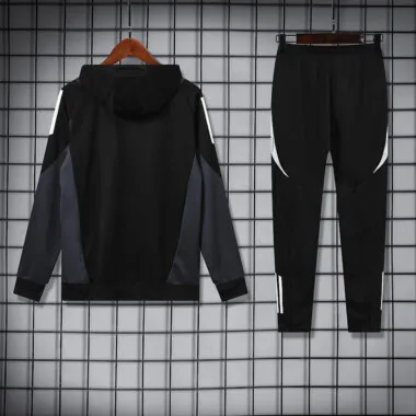 Conjunto de camisola com capuz preta do Manchester United, tamanhos 24-25