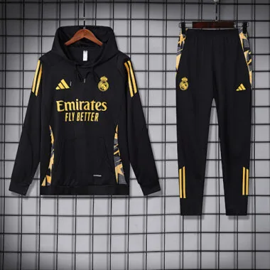 24-25 Real Madrid black hoodie suit