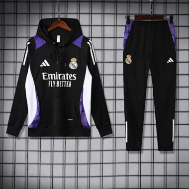 24-25 Real Madrid black hoodie suit