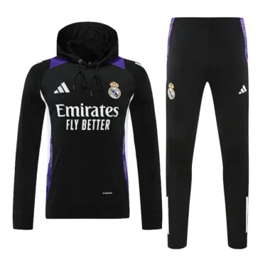24-25 Real Madrid black hoodie suit