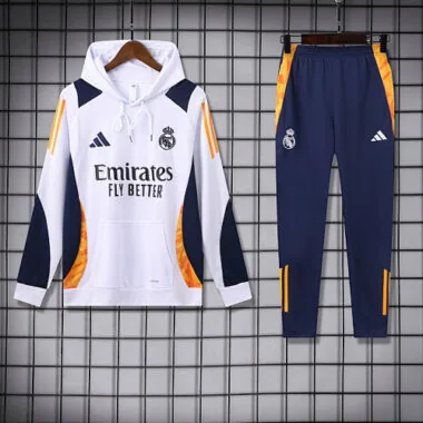 24-25 Real Madrid white hoodie suit