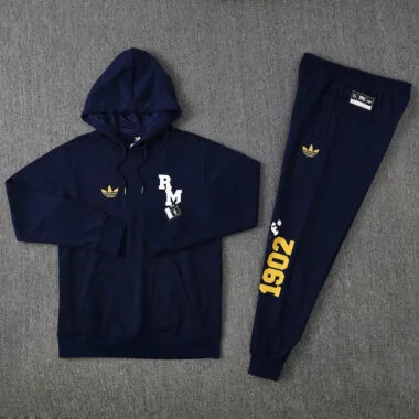 25-26 Real Madrid dark blue hoodie suit