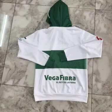 Sweat à capuche blanc et vert de l'Elche FC 2025/26