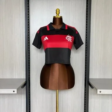 Dames Crop Top #039; Flamengo-thuisshirt 2025/26, maten S-2XL