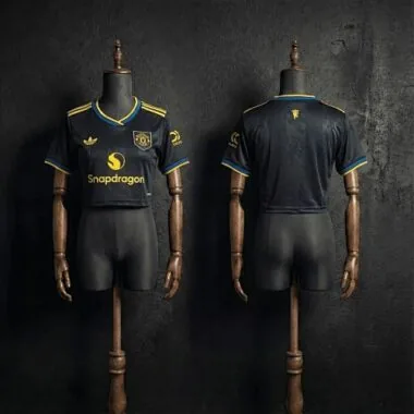 Women#039;s Crop Top 2025/26 Manchester United Second Away Jersey S-XL