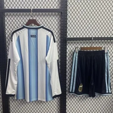 Equipamento infantil de manga comprida da Argentina para o Mundial de 2026 (Tamanhos 16-28)