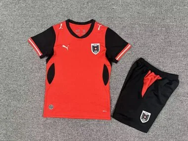 Equipamento infantil da Áustria para o Mundial de 2026, tamanho 16-28