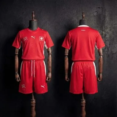 Camisa de futebol infantil da Suíça 2026, tamanho 16-28