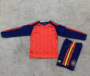Spain 2026 World Cup Home Long Sleeve kids Jersey