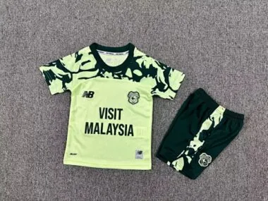 kids kit Cardiff City 2025/26 Away soccer jersey size 16-28