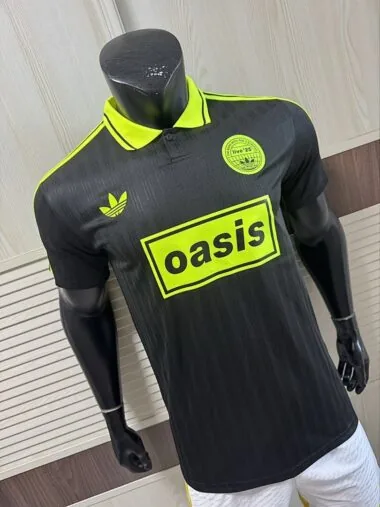 2025/26 AD x Oasis Tour Jacquard Black and Green font 25 Player Version Jersey (S-2XL)
