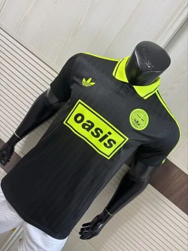 2025/26 AD x Oasis Tour Jacquard Black and Green font 25 Player Version Jersey (S-2XL)