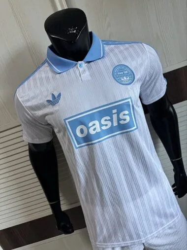 2025/26 AD x Oasis Tour Jacquard Blue and White font 25 Player Version Jersey (S-2XL)