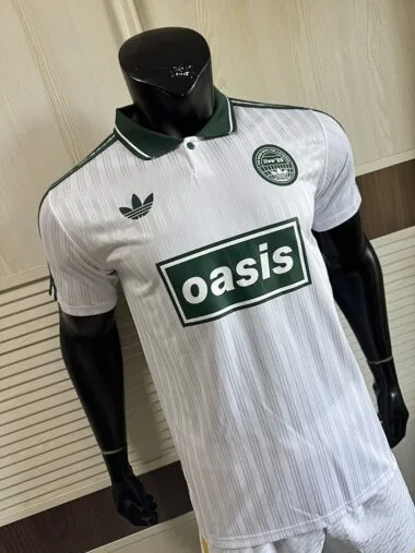 2025/26 AD x Oasis Tour Jacquard Green and White font 25 Player Version Jersey (S-2XL)
