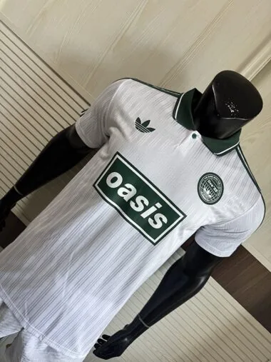 2025/26 AD x Oasis Tour Jacquard Green and White font 25 Player Version Jersey (S-2XL)