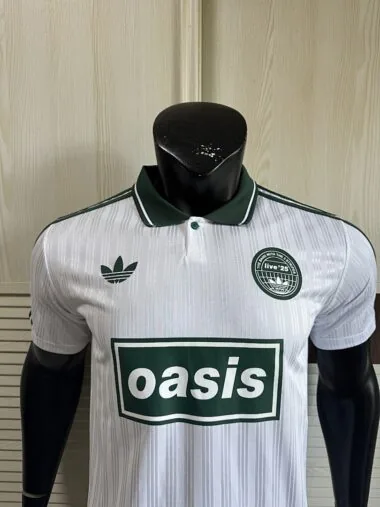 2025/26 AD x Oasis Tour Jacquard Green and White font 25 Player Version Jersey (S-2XL)